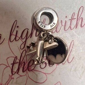 Authentic Pandora Propeller Plane Dangle Charm #798027CZ